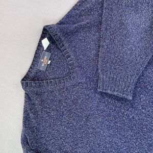 Blazer Sport Sweater Mens XL Blue Marled V Neck Acrylic Knit Pullover Casual